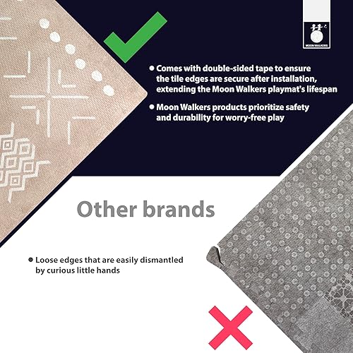 Miniatura 7 de MOON WALKERS Elegantes tapetes de juego bohemios para bebé, tapete de juego para bebés y niños pequeños, no tóxico, suave, grueso, tapete para