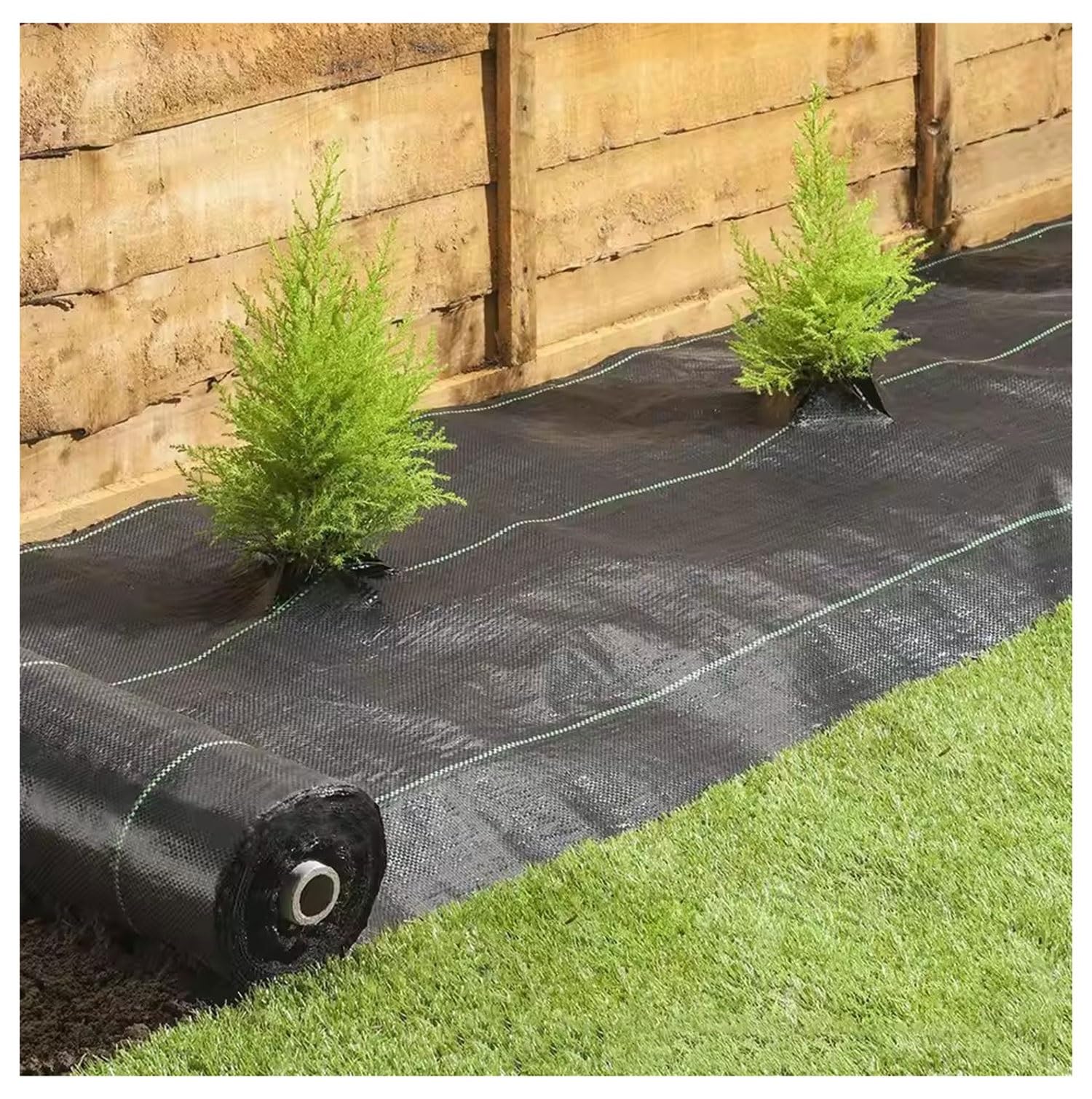 DIWAL Telo Pacciamatura Rotolo Telo Pacciamante Barriera Erbacce Geotessile UV Resistente Copertura Terreno per Giardino, Orto, Terrazze, Vialetti, Aiuole, Esterni, Paesaggistica(1m x 50m)