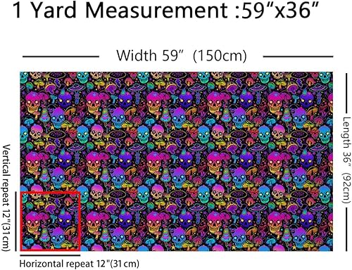 Miniatura 2 de Tela de estilo hippie por The Yard, tela de cráneo Trippy Mushroom Stars Hip Hop para niños, adolescentes y adultos, arte callejero, plantas