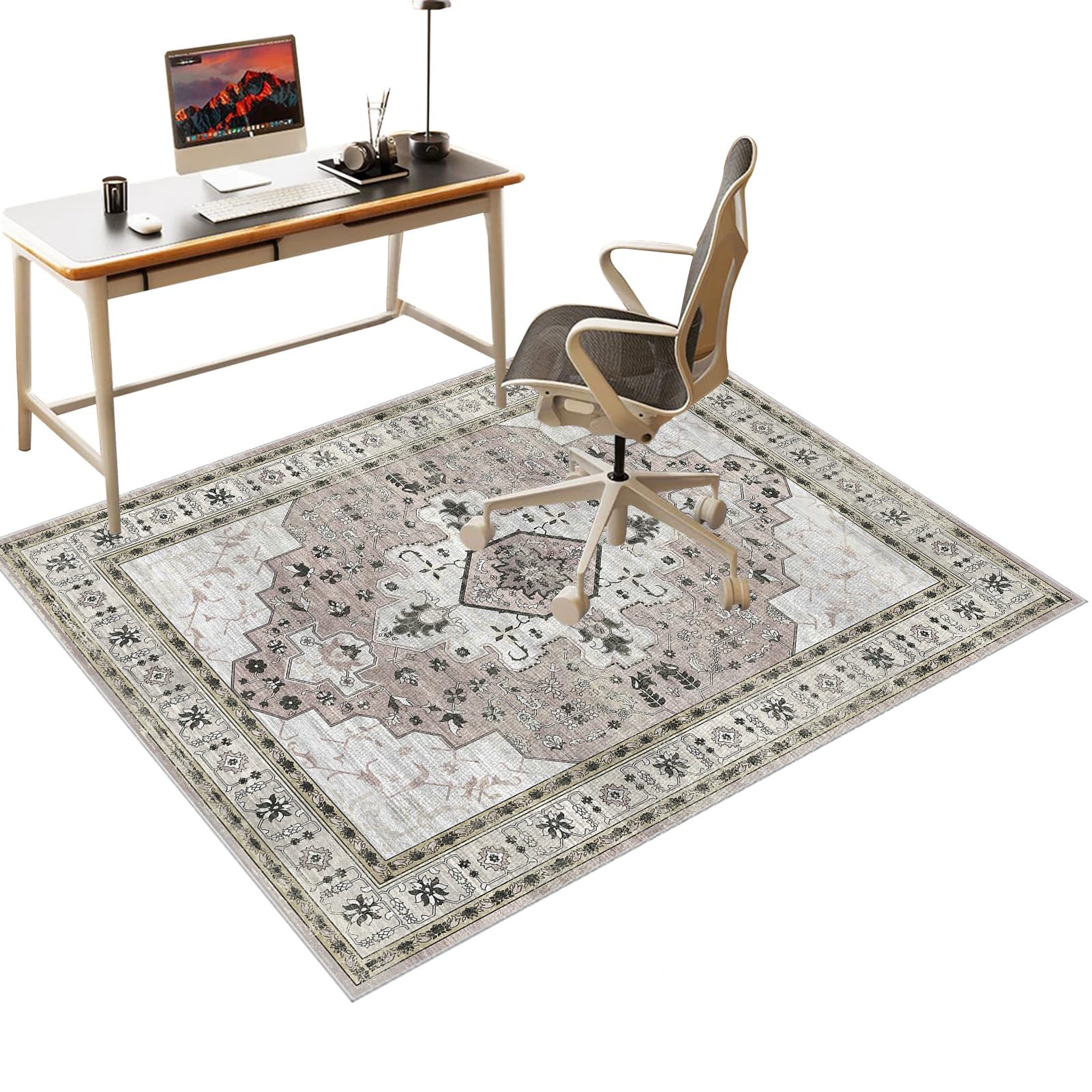 Desk Chair Mat for Carpet Floors, Office Chair Mat for Hardwood Floor, Computer Gaming Chair mat for Hard Floor, Computer Rolling Chair Mat for Home and Office Floor Protector Mat Rug 140 x 160 cm — image 1