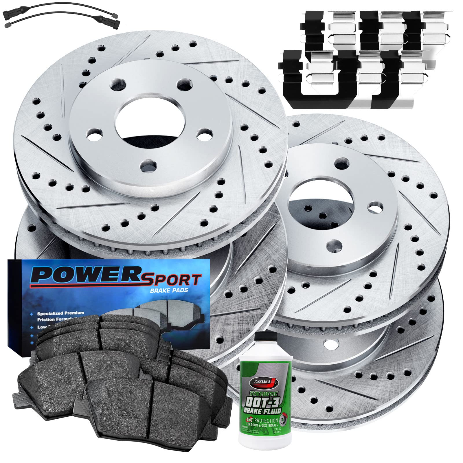 Power Stop KOE15252DK Front & Rear Brake Kit - OE Drums & Ceramic Pads Combo