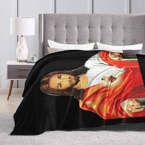 Miniatura 7 de Manta de franela ultrasuave del Sagrado Corazón de Jesús para habitación, manta de franela cálida