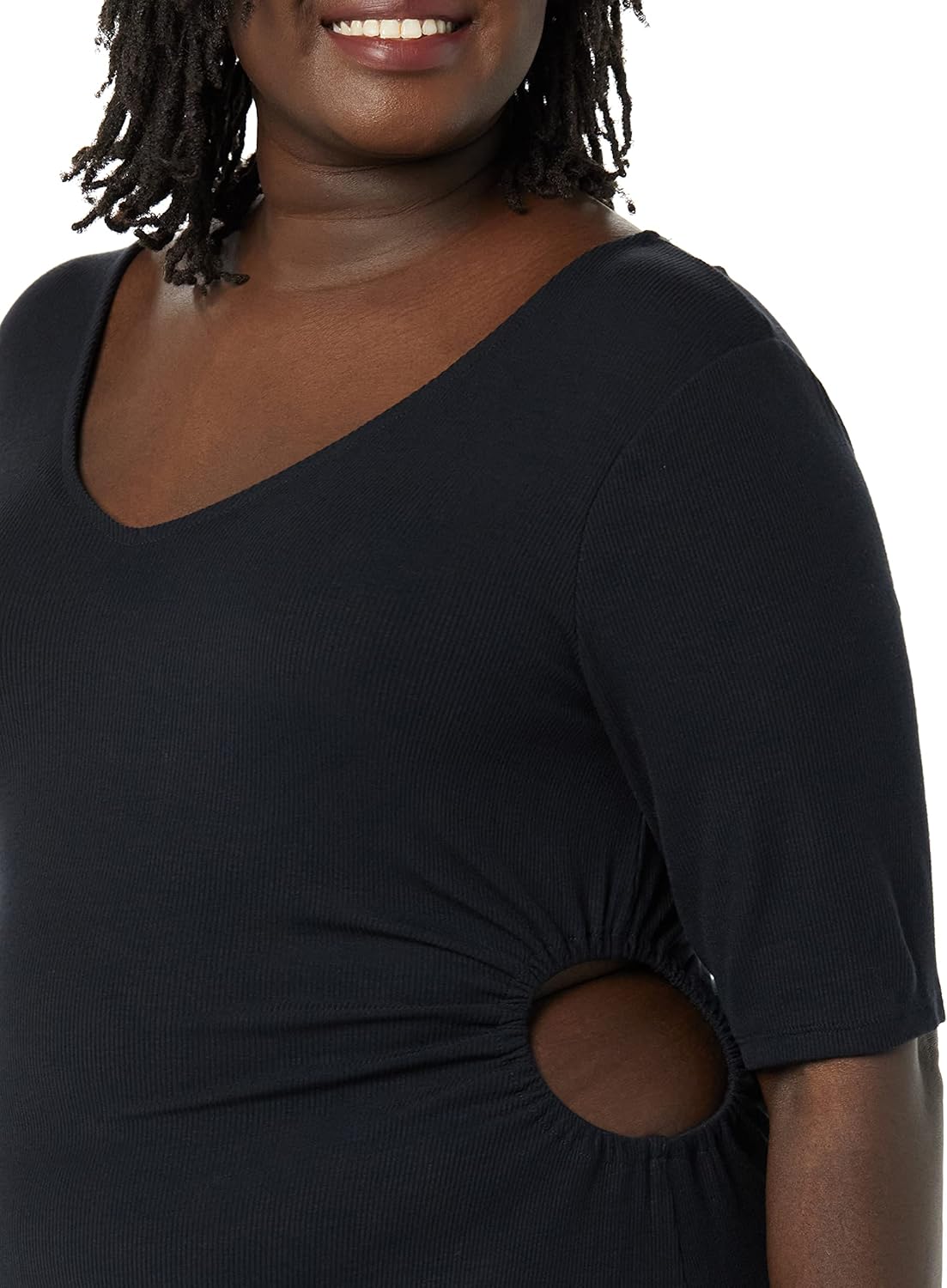 Amazon Essentials Women's Fine Rib Side Cut-Out Dress (Previously Daily Ritual) - Image 5