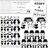 Adopt Pandaパーティー記念品38枚。ミニパンダぬいぐるみ12枚、折りたたみ式ボックス12枚、養子縁組カード12枚、養子縁組サイン1枚、ジャングルパーティー用品用フェンス1枚、ペットの養子縁組ベビーシャワー誕生日ギフトに。