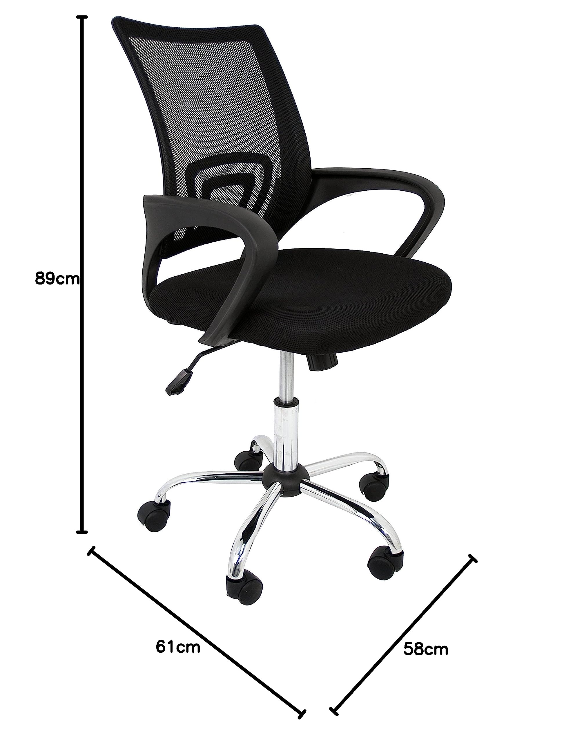 La sedia spagnola Ribadeo Sedia di Ufficio senza poggiatesta 61x58x89 cm nero