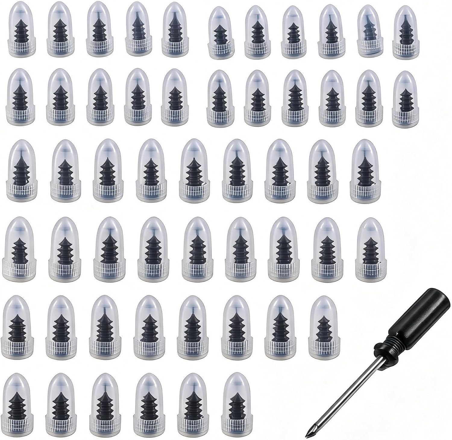 30Pcs Glue Free Screw Type Tire Plugs | Instant Flat Repair Kit | No Disassembly Rubber Nail for Car Motorcycle EV