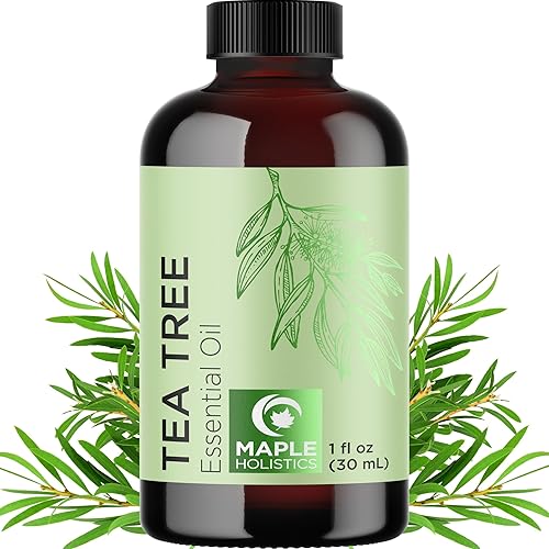 Aceite esencial puro de árbol de té, aceite puro de árbol de té australiano para el cabello, la piel y las uñas y aceite limpiador hidratante