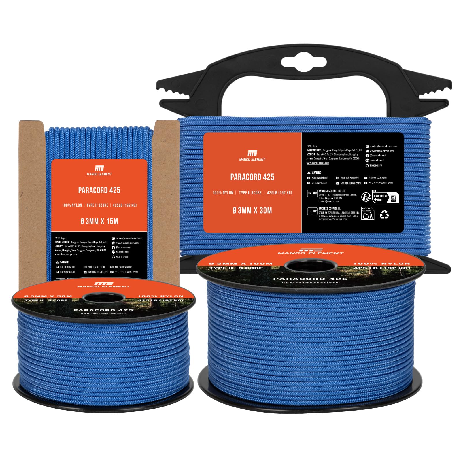 3mm Paracord 425 Tipo II 30m Blanco | 100% Nylon Cuerda 3 Hebras | Ideal para Al Aire Libre, Camping, Supervivencia, Bricolaje — view 17