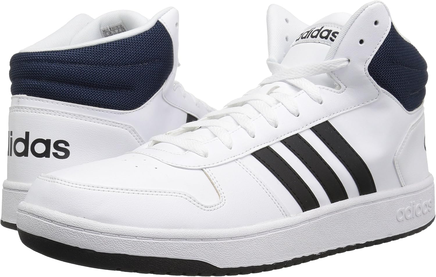 adidas Men's VS Hoops Mid 2.0, White/Core Black/Collegiate Navy, 13 M US
