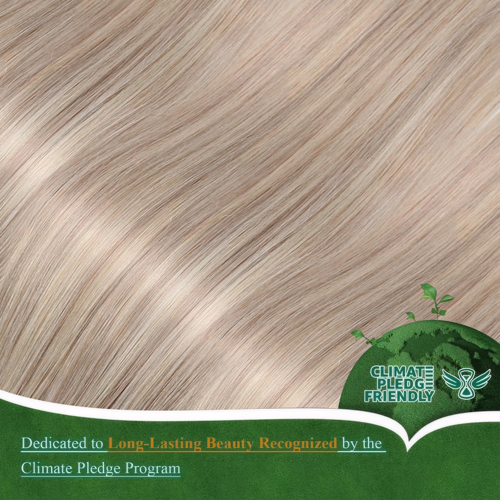 Easyouth Blonde Nano Hair Extensions Real Human Hair Highlight Nano Bead Hair Extensions Human Hair Ash Blonde Mixed Bleach Blonde Pre Bonded for Women 14 Inch 50g/50s — view 8