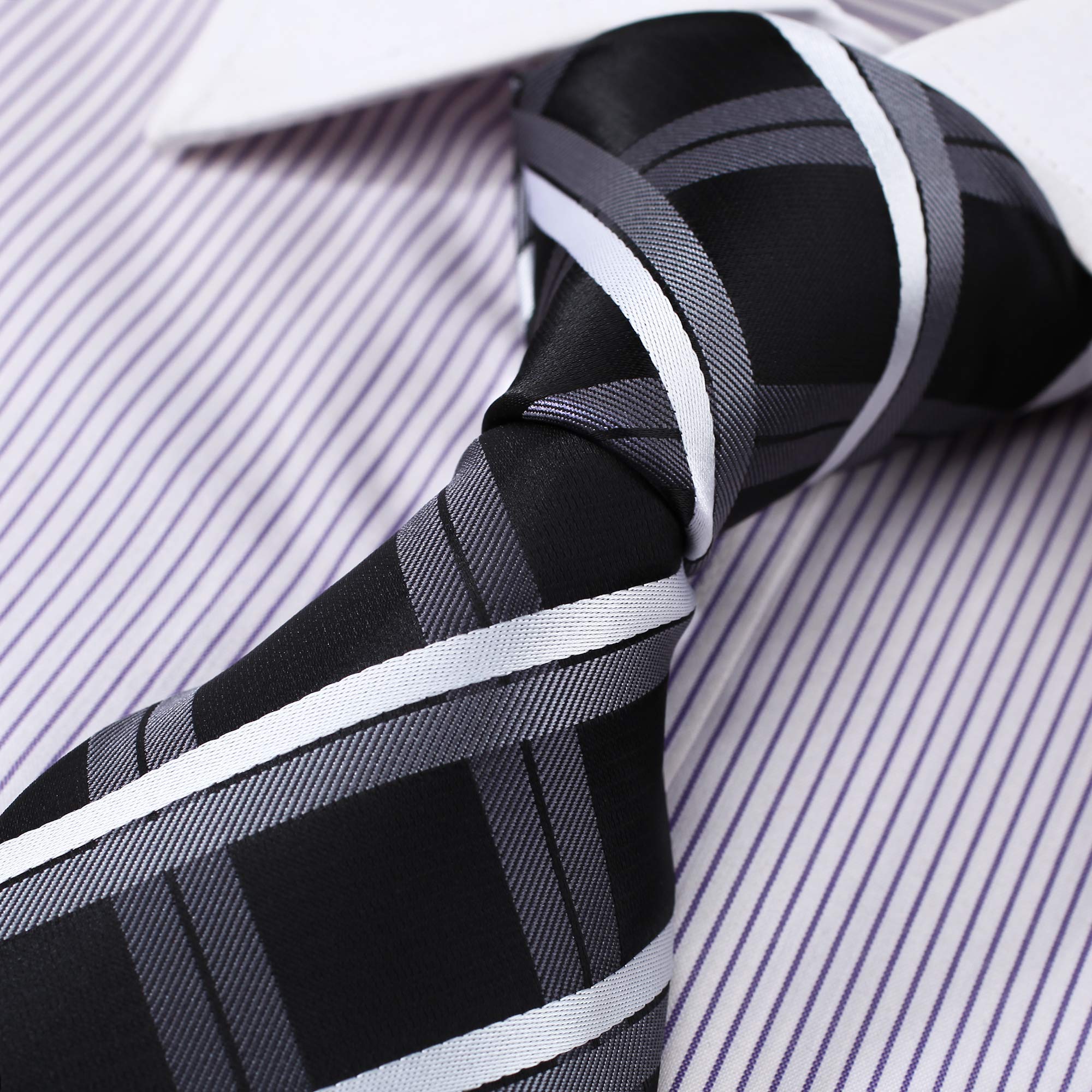 Dan Smith Men'S Tie Microfibre Ties Black Club-Going-Out Sports Coats DAA7C09A Black,Dim Gray,Whitesmoke Checker
