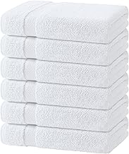 Wealuxe White Bath Towels 24x50 Inch, 6 Pack - Extra Absorbent Cotton Towel Set for Bathroom