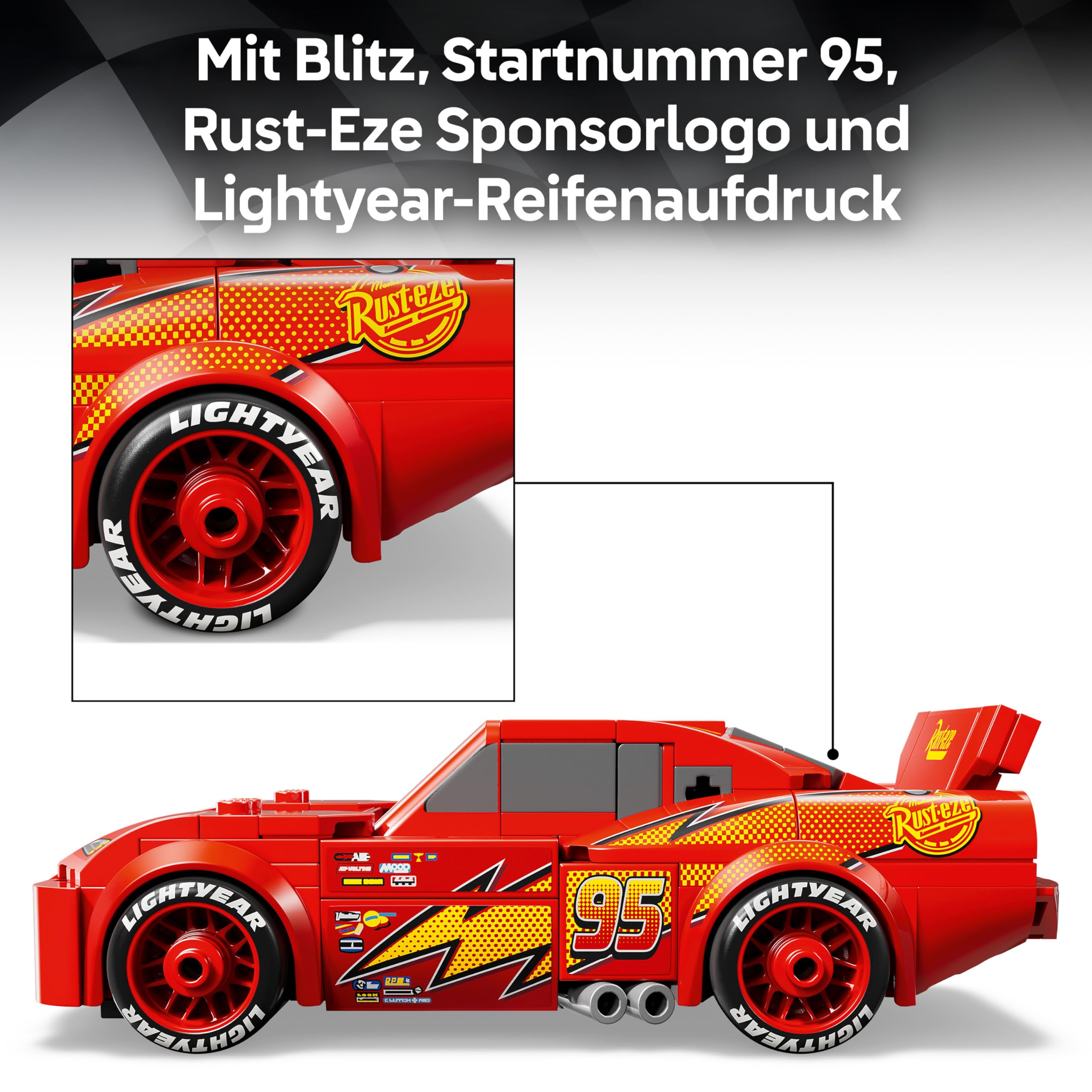 LEGO Speed Champions | Lightning McQueen - Spielzeug zu Cars von Disney Pixar - DIY Deko für Kinderzimmer - Auto Spielset - Kreatives Geschenk für Mädchen, Jungen und Autofans ab 9 Jahren - 77255