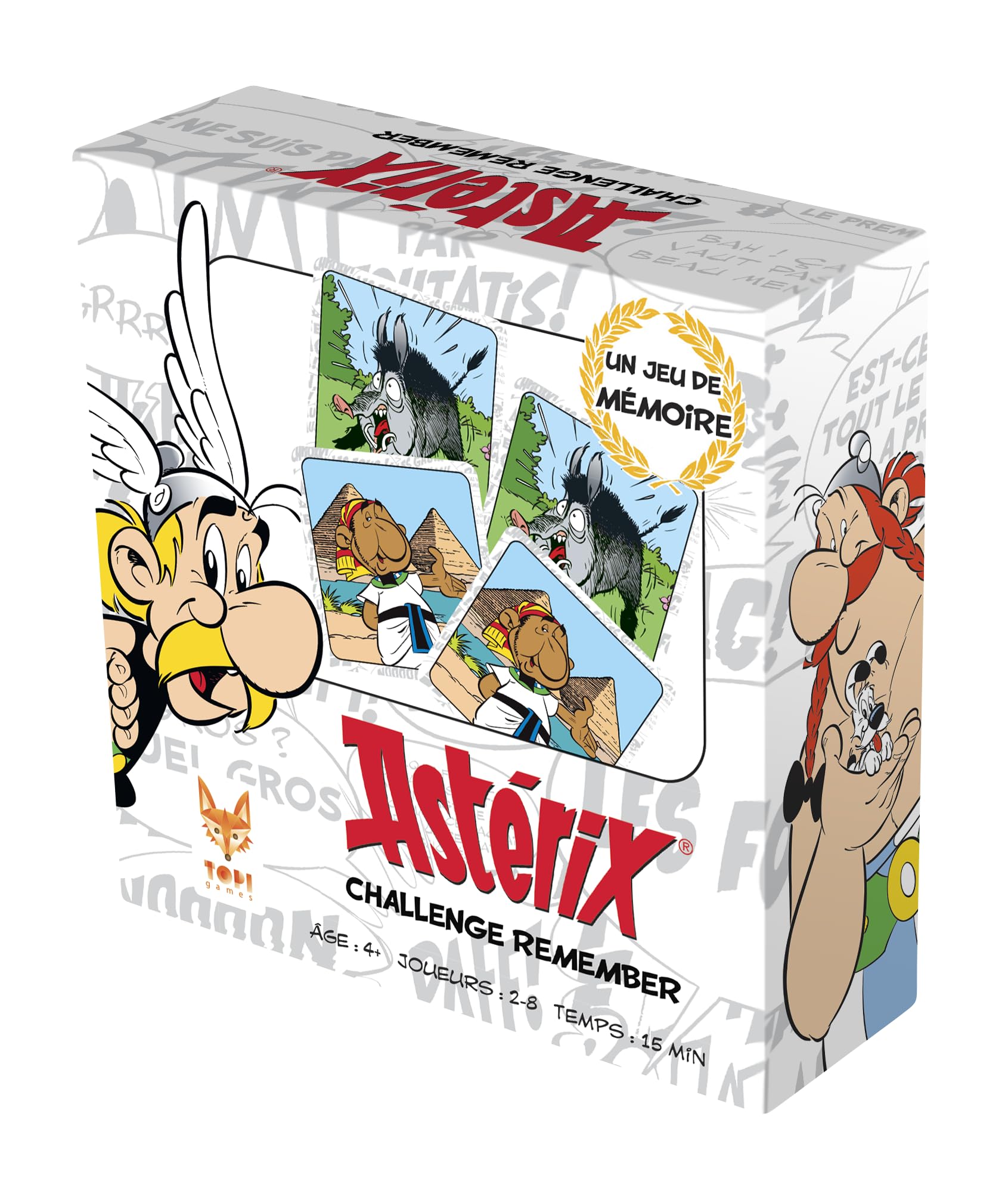 Topi Games - Asterix - Remember - Board Game - Card Game - Family - Ages 7+ - 2 to 8 Players - AST-RM-MI-116001 - French Version