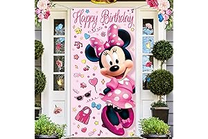 Minnie Mouse Cutout Backdrop Photo Booth Backdrop for Mouse 3rd Birthday Party