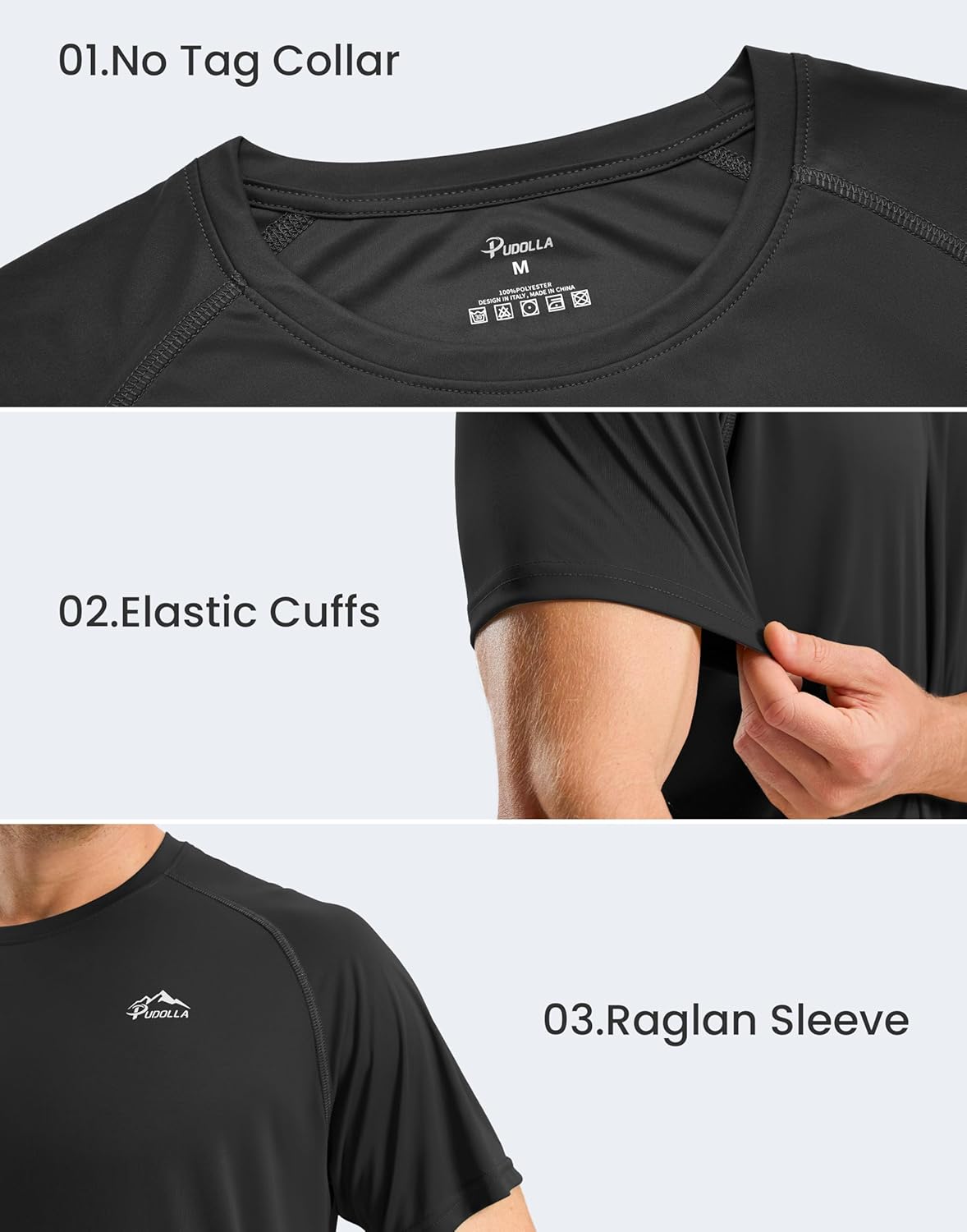 Pudolla Men's Rashguard Swim Shirts Short Sleeve UPF 50+ Sun Protection SPF Quick Dry Lightweight Water Fishing Beach Shirt - Image 5