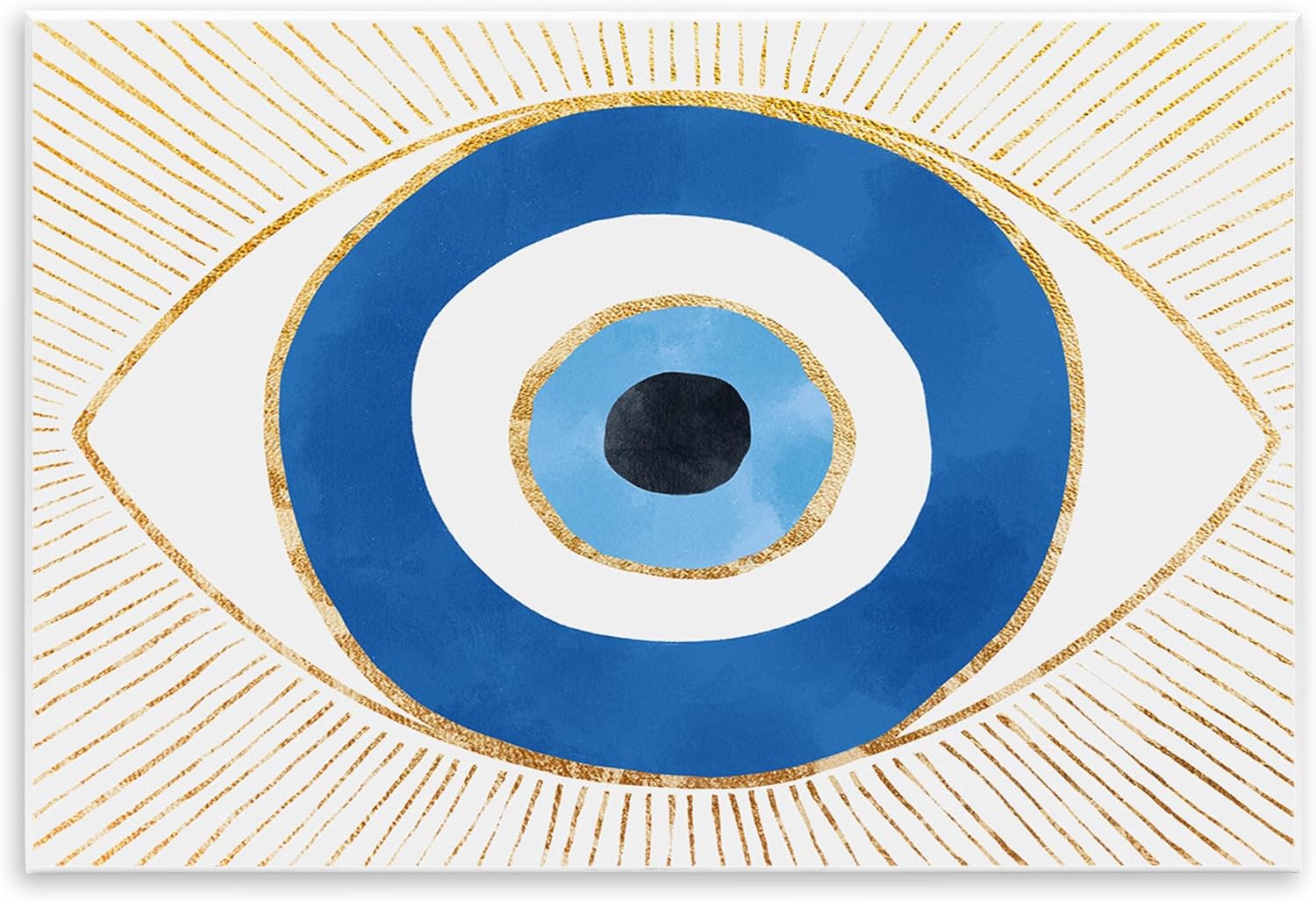Stupell Industries Evil Eye Shape Striped Mati Symbol Wood Wall Art, Design by Ziwei Li