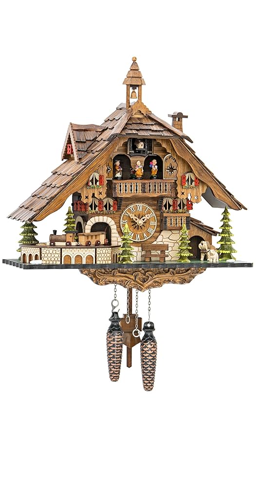Cuckoo Cuckoo Clock Black Forest house with moving beer drinker and