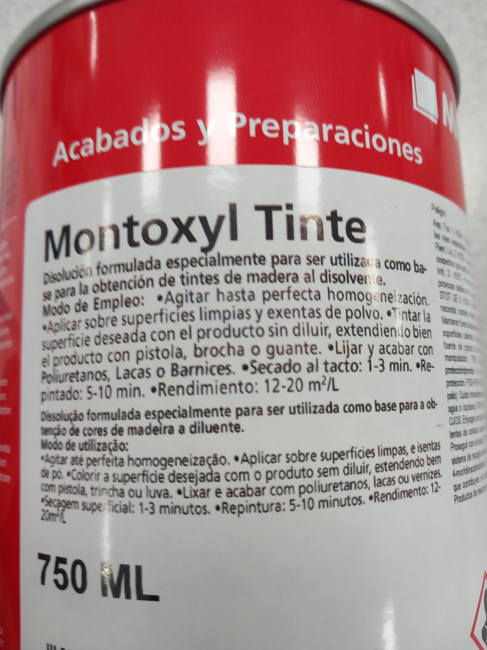 Montoxyl Tinte. Disolución Formulada para Obtener Tintes de Madera al Disolvente (4L, Wengué)