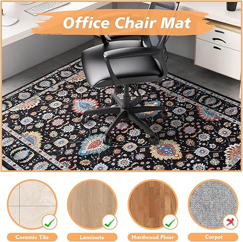 Miniatura 42 de Tapete para silla de oficina para suelo de madera dura, alfombra de oficina para sillas rodantes, tapete para silla de computadora debajo
