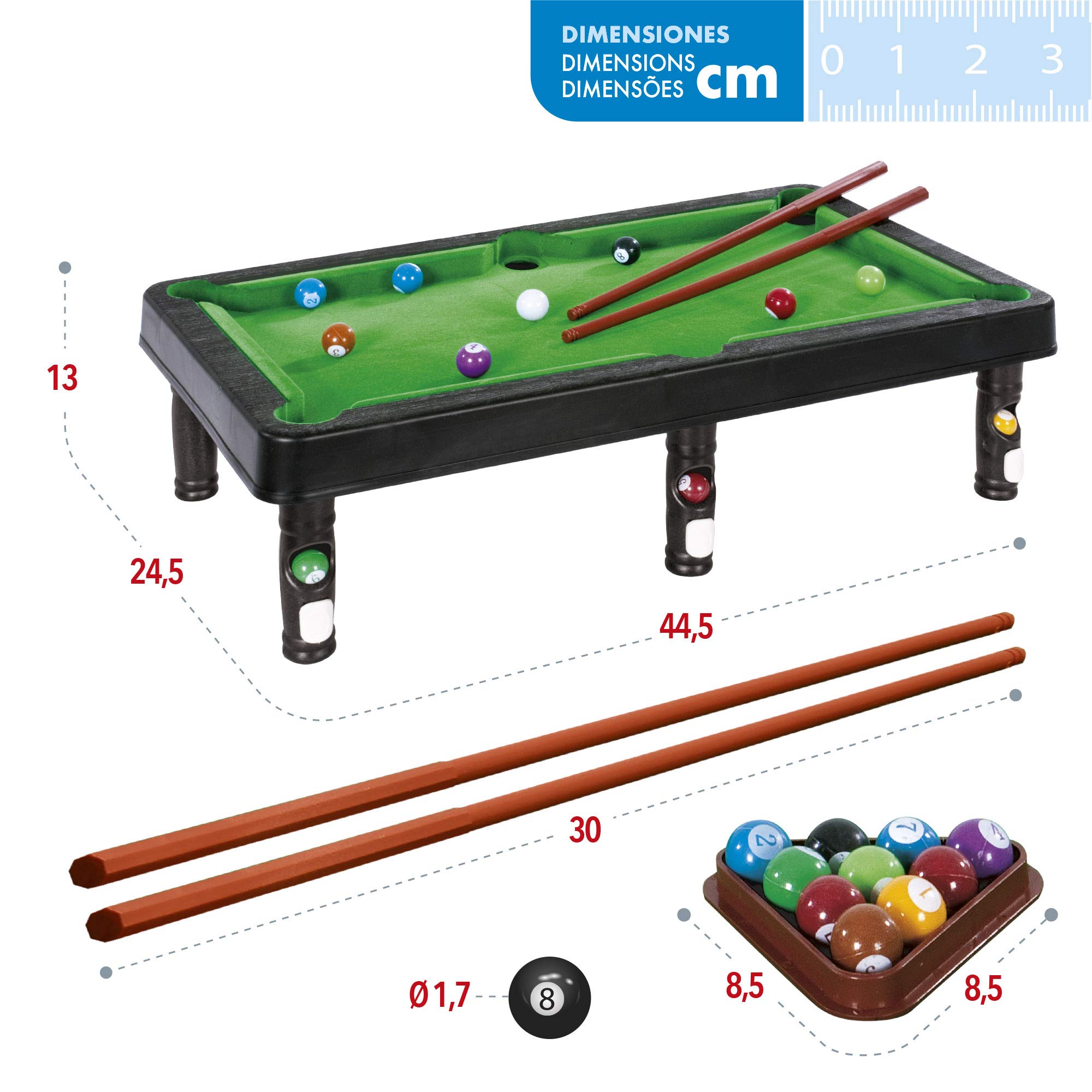 ColorBaby 43757 Jeu de Billard pour Enfant avec Accessoires CB Games 44,5 x 24,5 x 13 cm