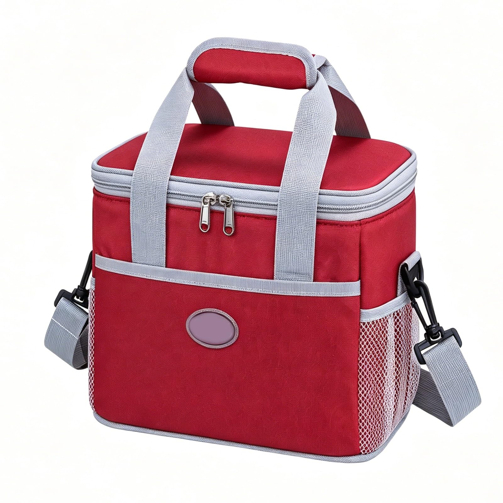 Borsa Termica Impermeabile E Portatile, Borsa Termica for Il Pranzo Di Grande Capacità, Facile Da Pulire, Isolamento in Foglio Di Alluminio, Ideale for Lavoro | Red,S