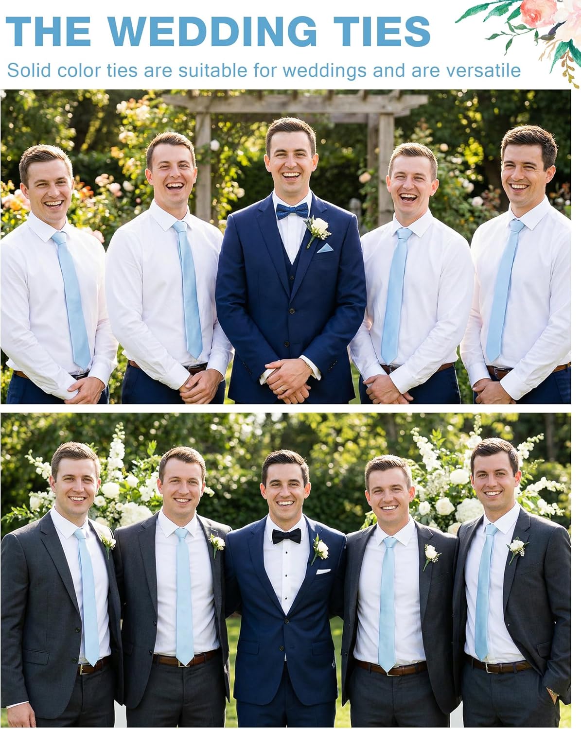 Cuffbow Men's Tie Bulk Groomsman 3.15'' Formal Necktie for Wedding Business