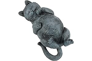 Playful Cat on Back Statue