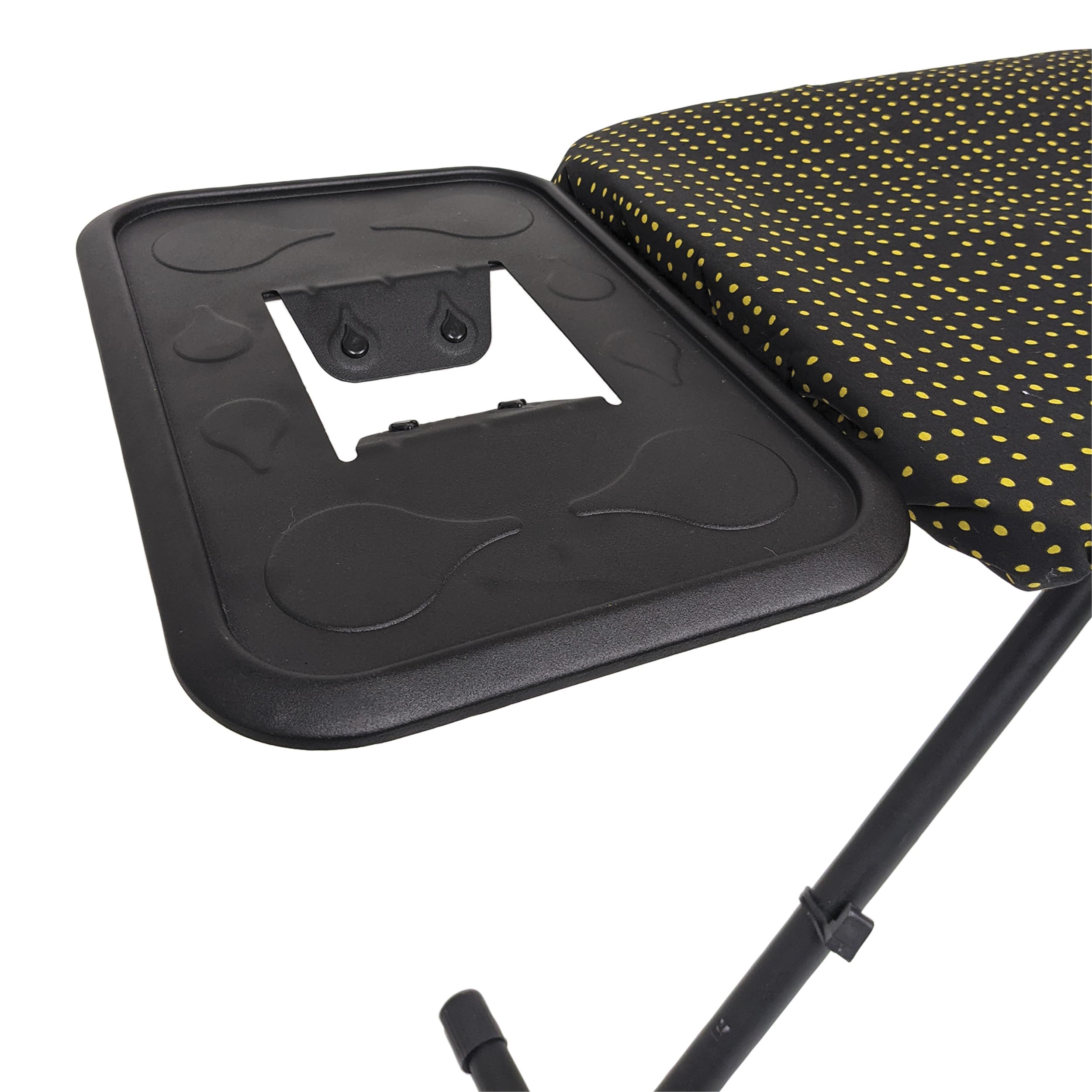 MSV - Table à Repasser Spécial Central Vapeur - Hauteur Ajustable - 132x46 cm - Pliante - Repose-Fer en Forme de H - Pieds Antidérapants - Couleur Noir