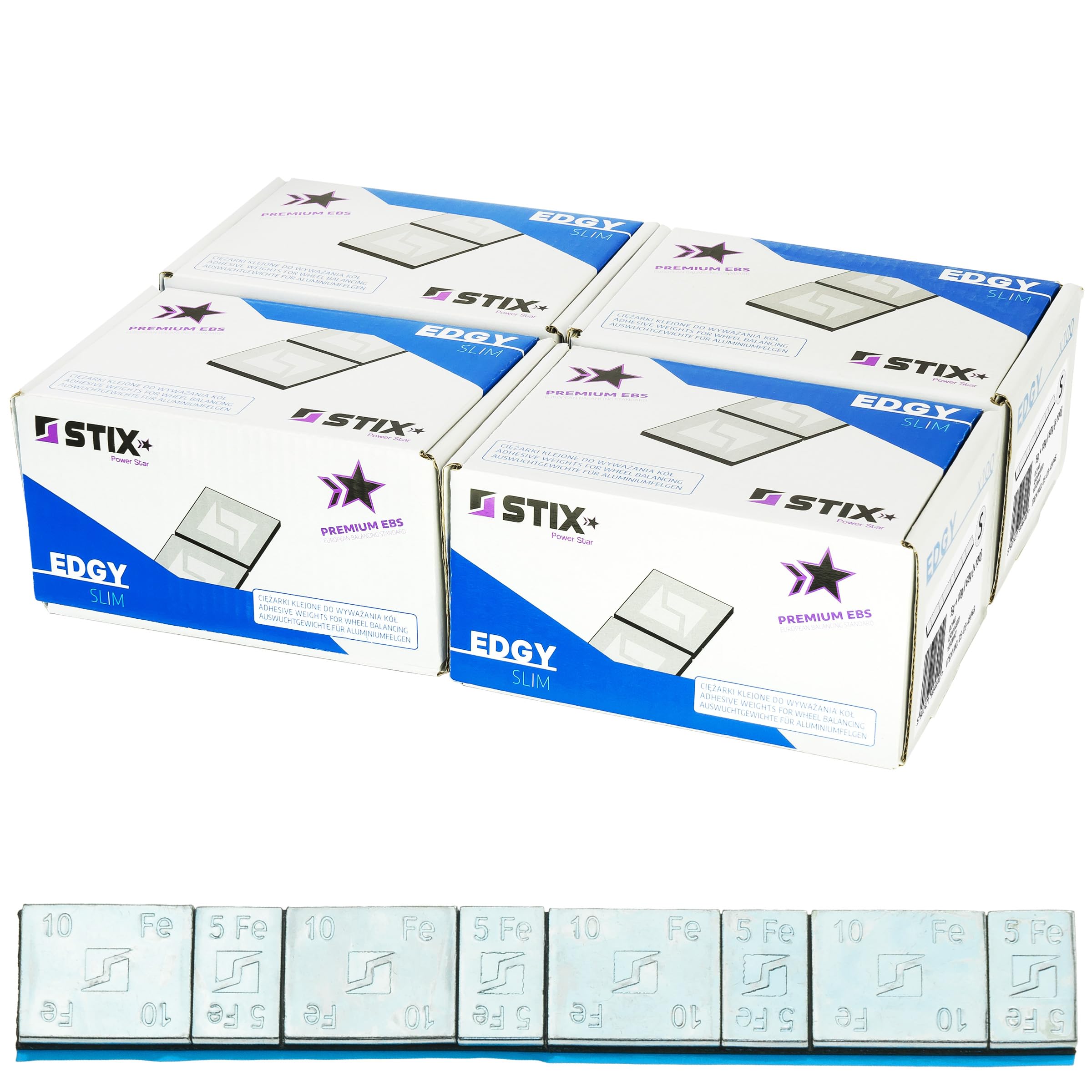 Stix Automotive Equipment - Pesi Adesivi di bilanciamento - 5 + 10 g/60 g - Set di 400 Strisce - 8 Pezzi per Striscia