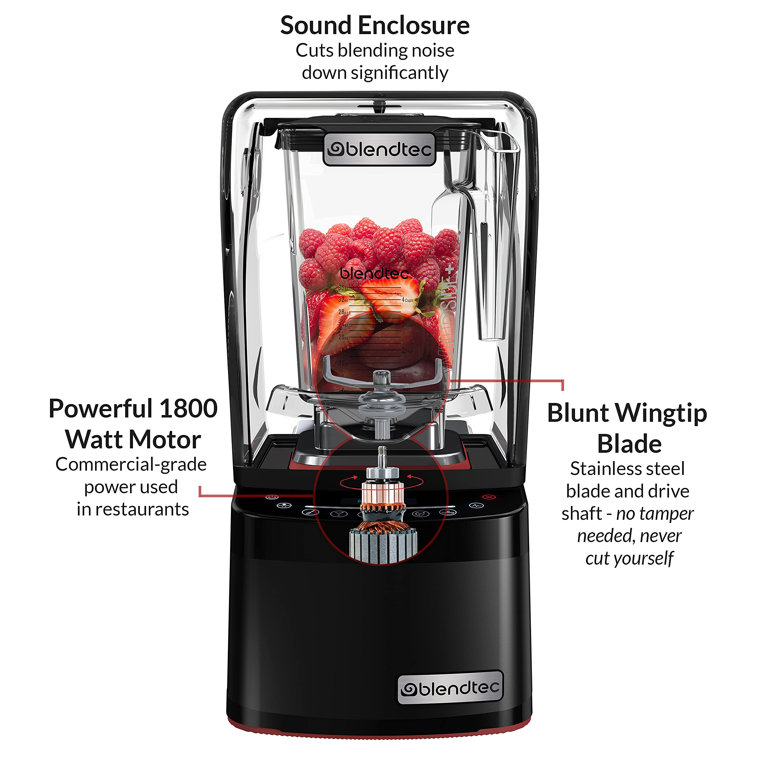 Blendtec Professional 800 Blender with WildSide+ Jar (90 oz), Sealed