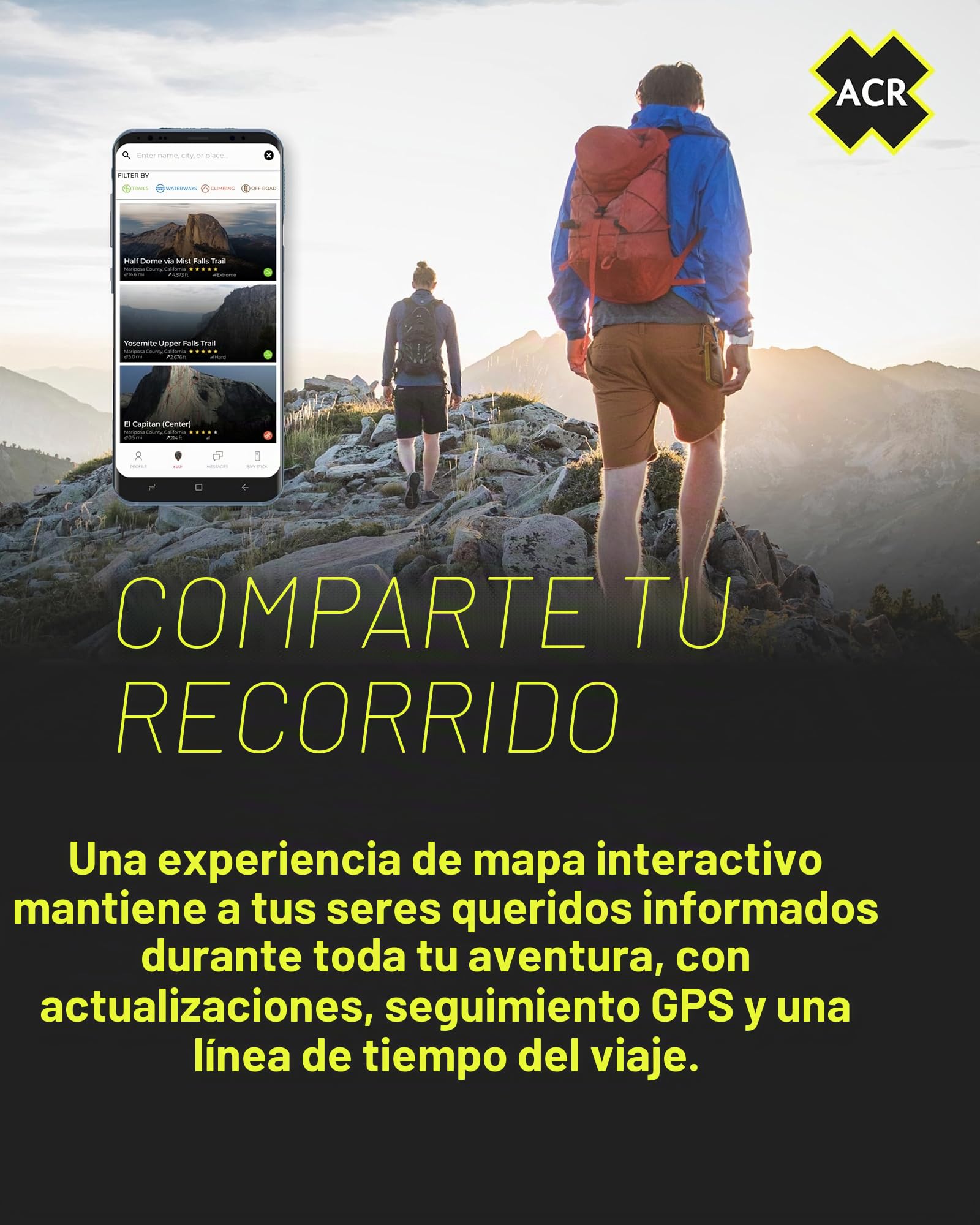 ACR Bivy Stick Satellite Communicator – Mensajería de Texto bidireccional Global, Seguimiento GPS, Mapas y Navegación, SOS de Emergencia, informes meteorológicos y Uso compartido de ubicación,