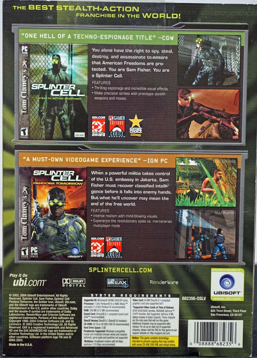 Amazon.com: Tom Clancy's Splinter Cell: Espionage Pack - PC