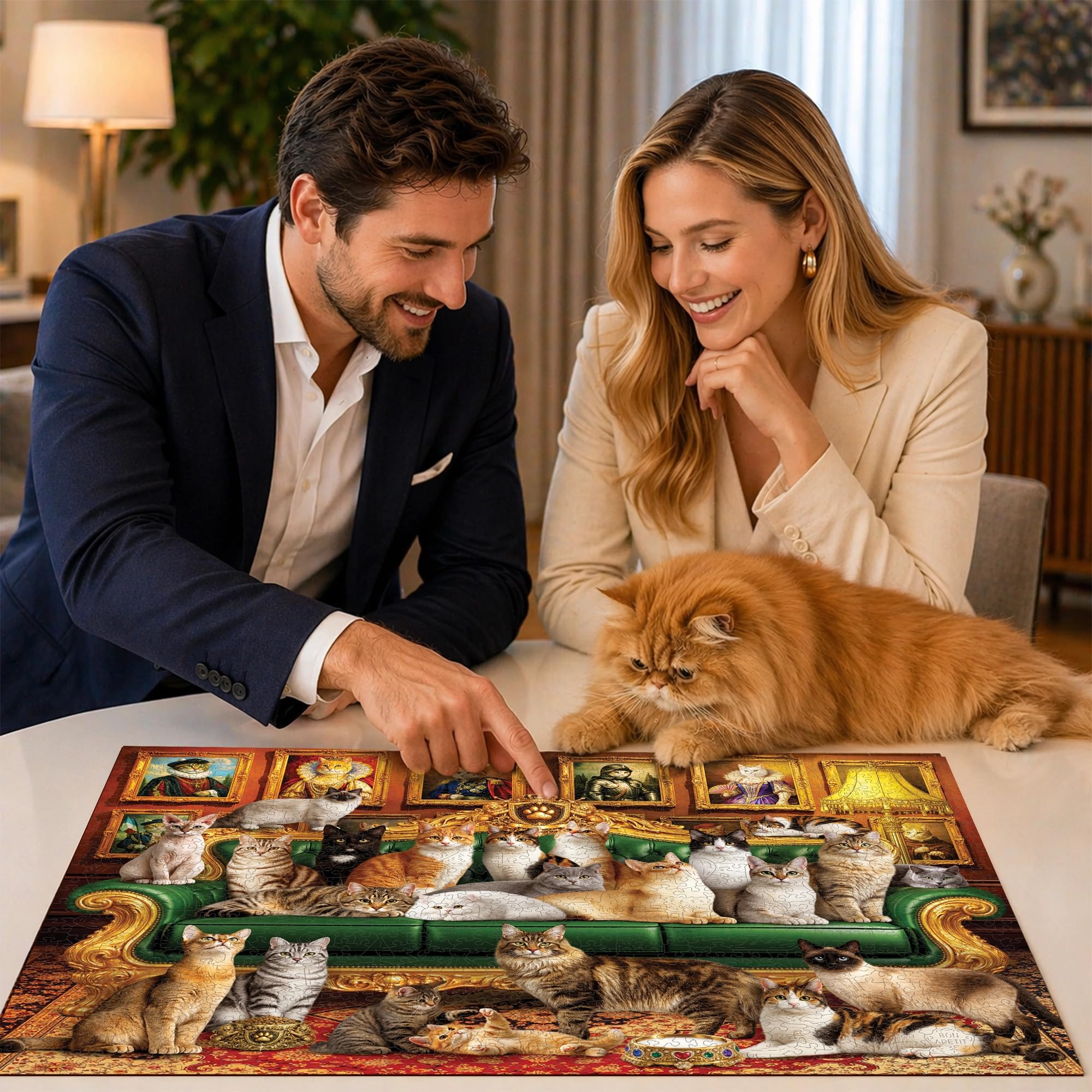 WOODEN.CITY Royal Cats Puzzle en bois 1000 pièces pour adultes