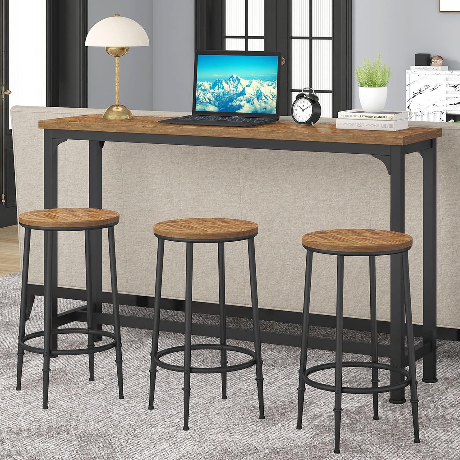Piece Bar Table Set with Stools, Counter Height Kuwait Ubuy