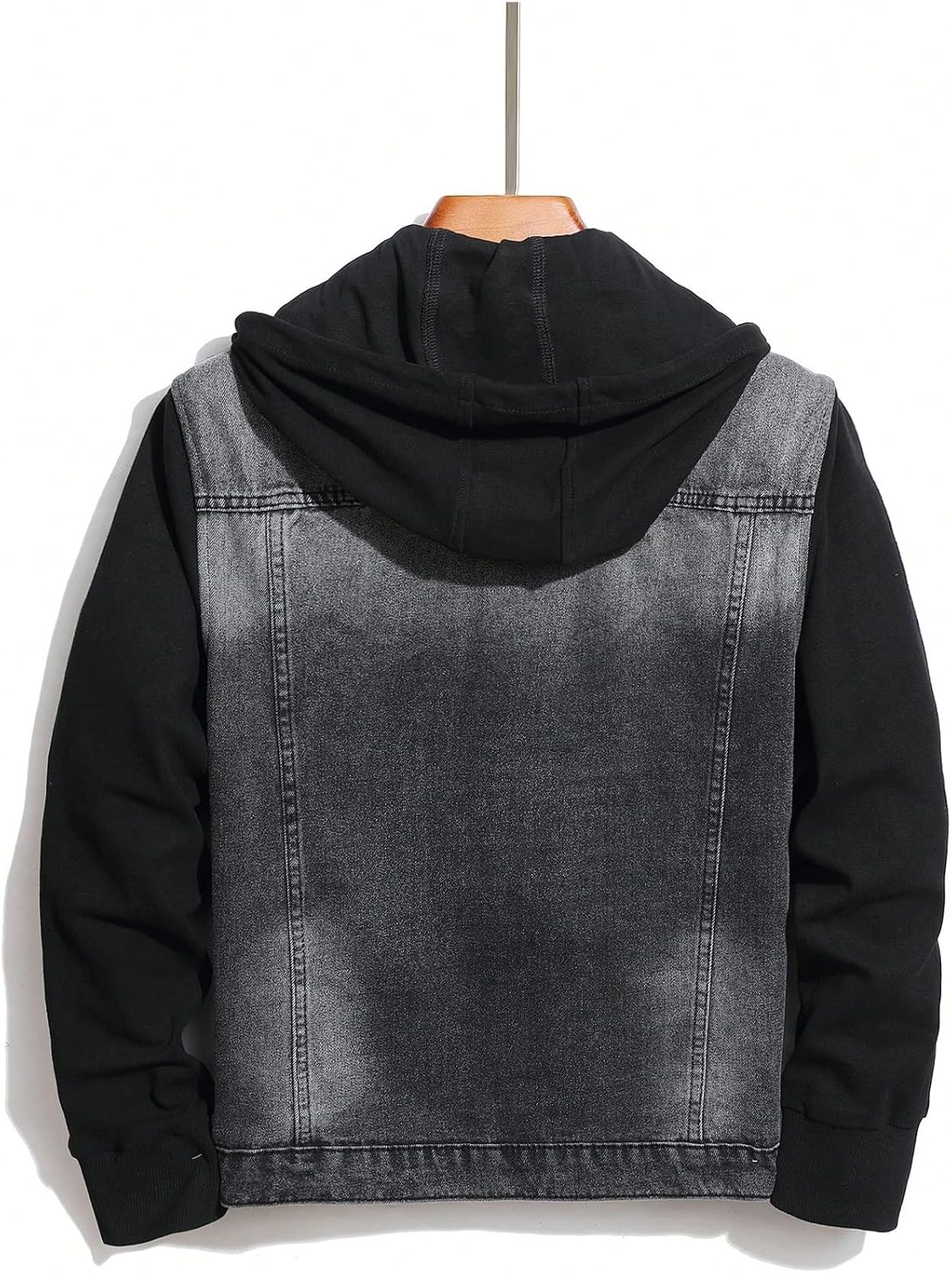 SOLY HUX Men's Vintage Denim Jacket 2 in 1 Hoodie Jean Jackets Fall Coat