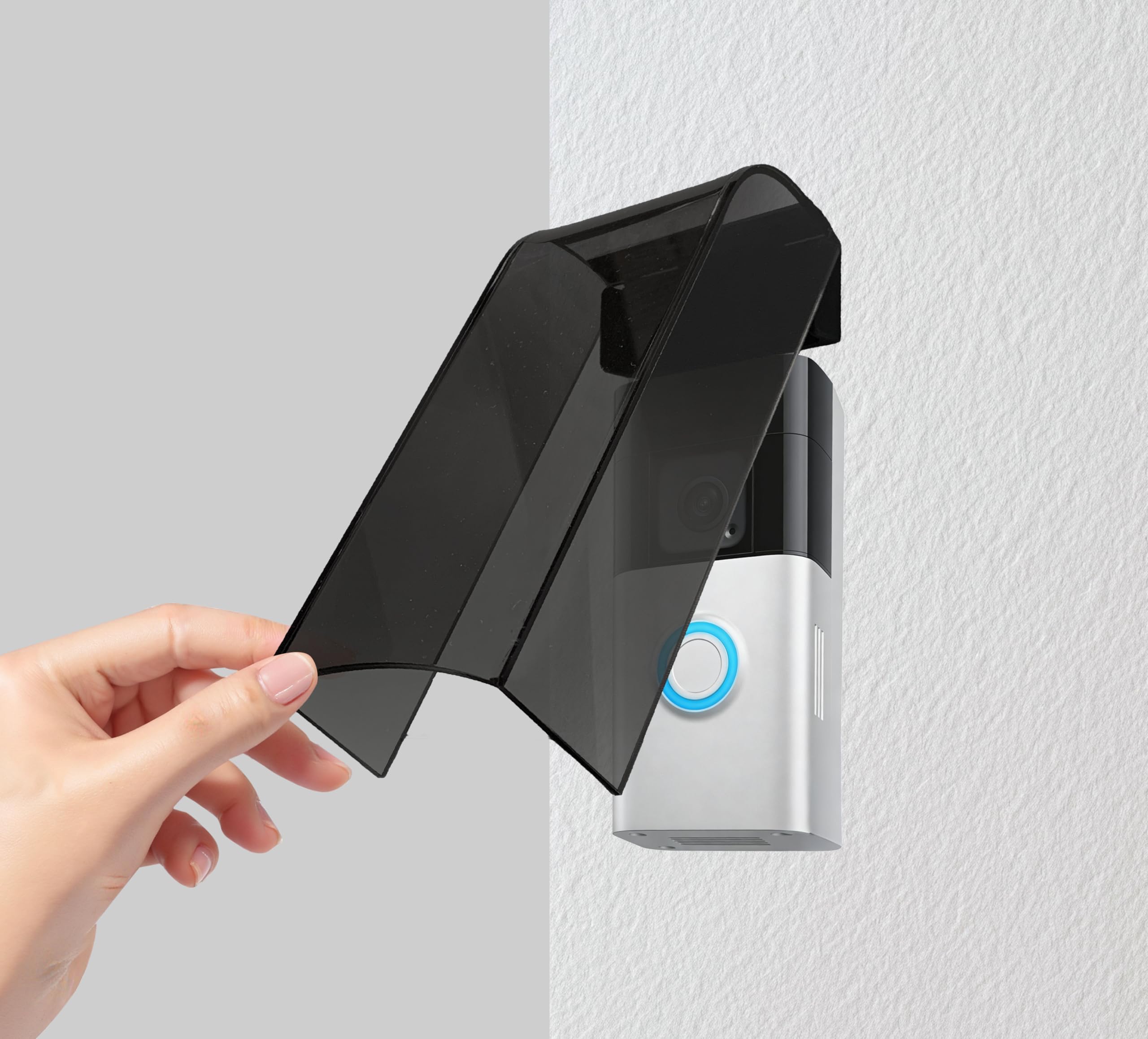 View 1 of [MISSING PARTS] Weatherproof Acrylic Flip-Top Cover for Outdoor Keypads – Rain & Sun Shield for Garage Door Keypads, Fingerprint Locks & Access Control (Fits Up to 2.95” Wide) (Black Transparent)