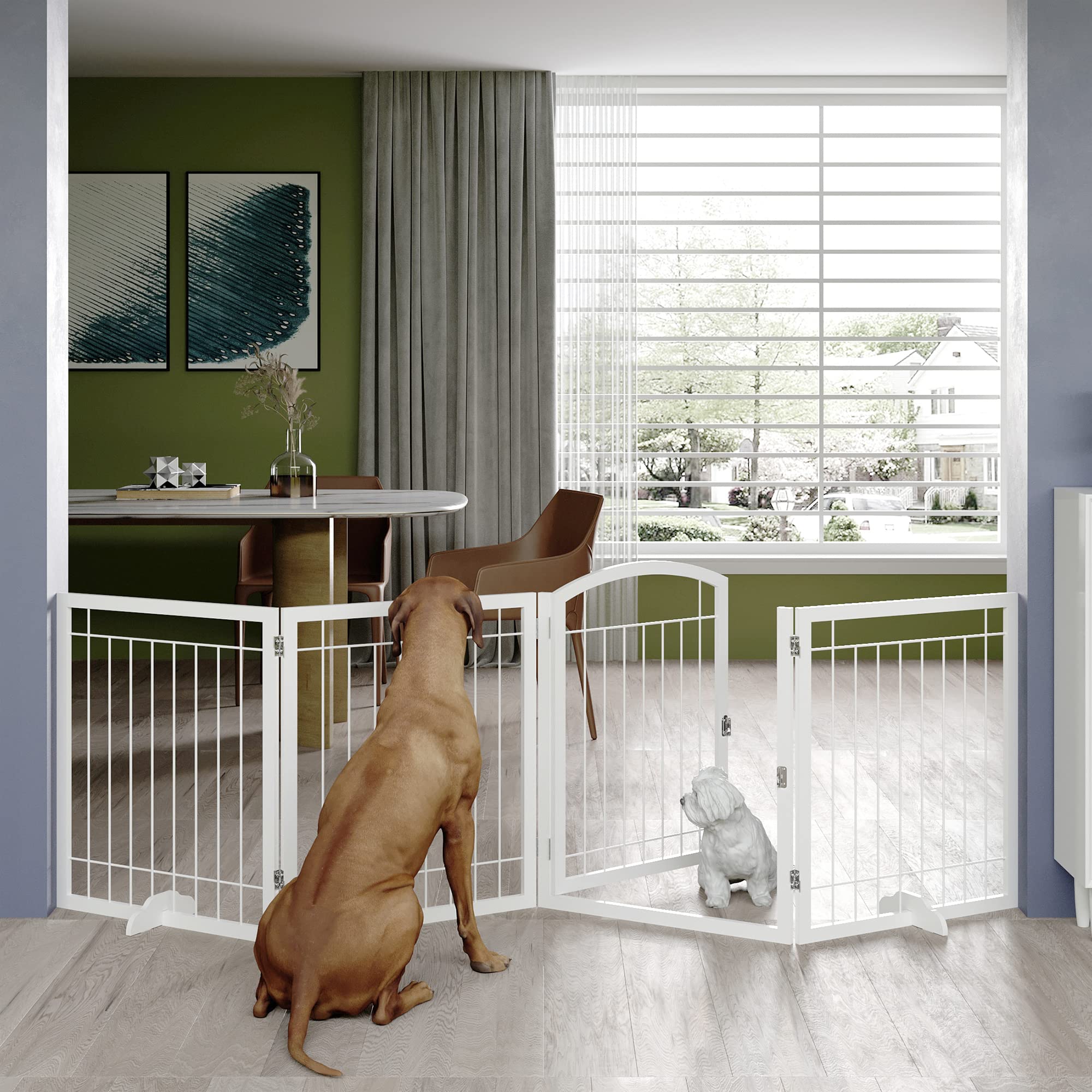 JSB 4 Panel 96inch Extra Wide 30inch Tall Dog gate Walk Through