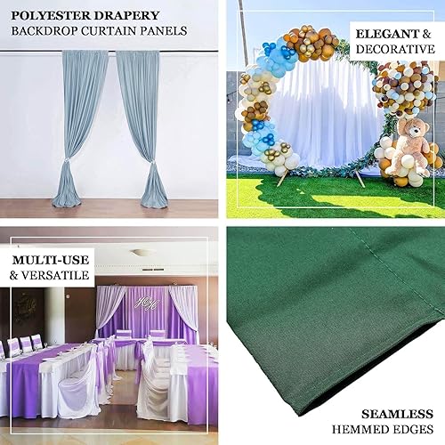 Miniatura 4 de Efavormart - Paquete de 2 paneles de cortina de poliéster rosa polvoriento, con bolsillos para barra, cortinas de fondo para fotografía, 5 x 8 pies,