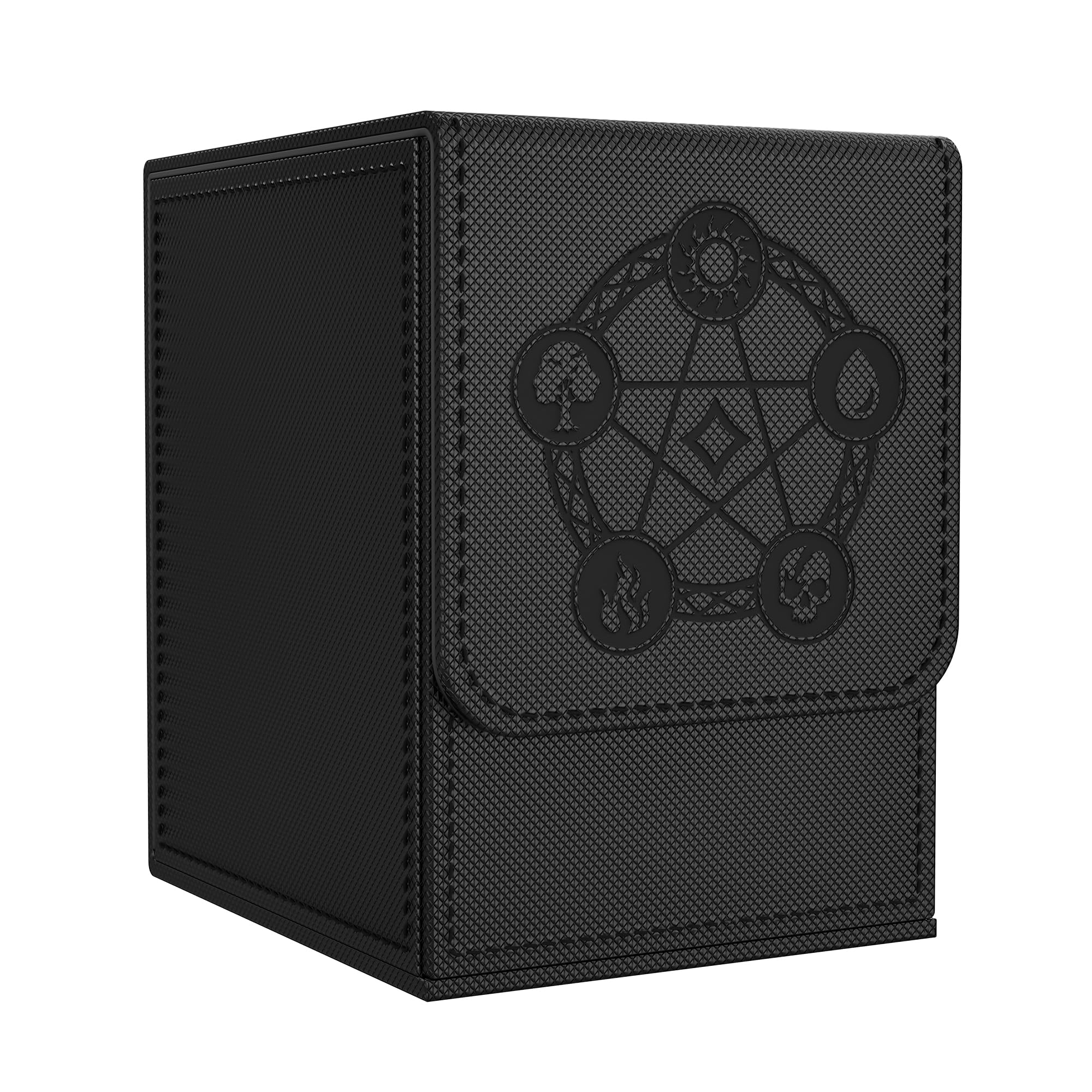 Zettokete Magnetic Card Deck Box with 2 Dividers, Holds 100+ Double Sleeved Cards, PU Leather Deck Case Fits for MTG Commander Decks and Magic Cards, Black โ image 1