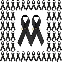 Vista 25 de WANDIC Alfileres de satén de cinta de poliéster, alfileres de cinta de concientización sobre el cáncer, broche de conciencia de fe de esperanza