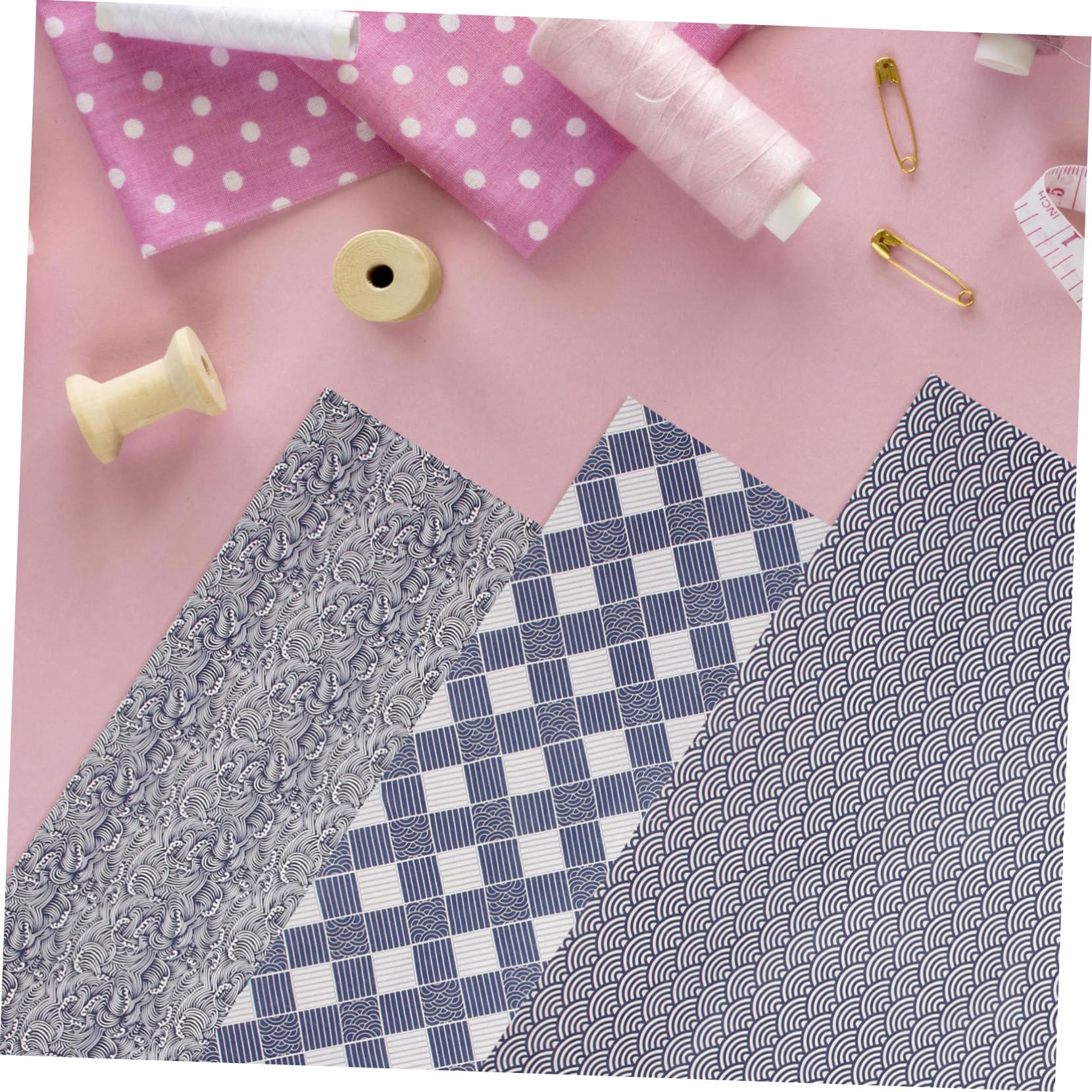 Tessuto Patchwork in Lino Cotone 3 Fogli per Cucito Creativo
