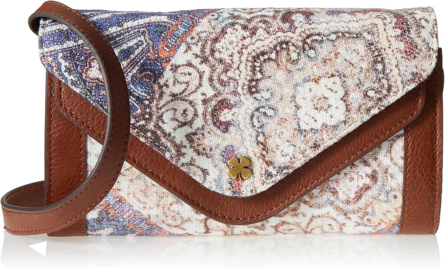 Lucky Brand Love fabric Crossbody Wallet convertible purse with adjustable strap interior wallet function, One Size US