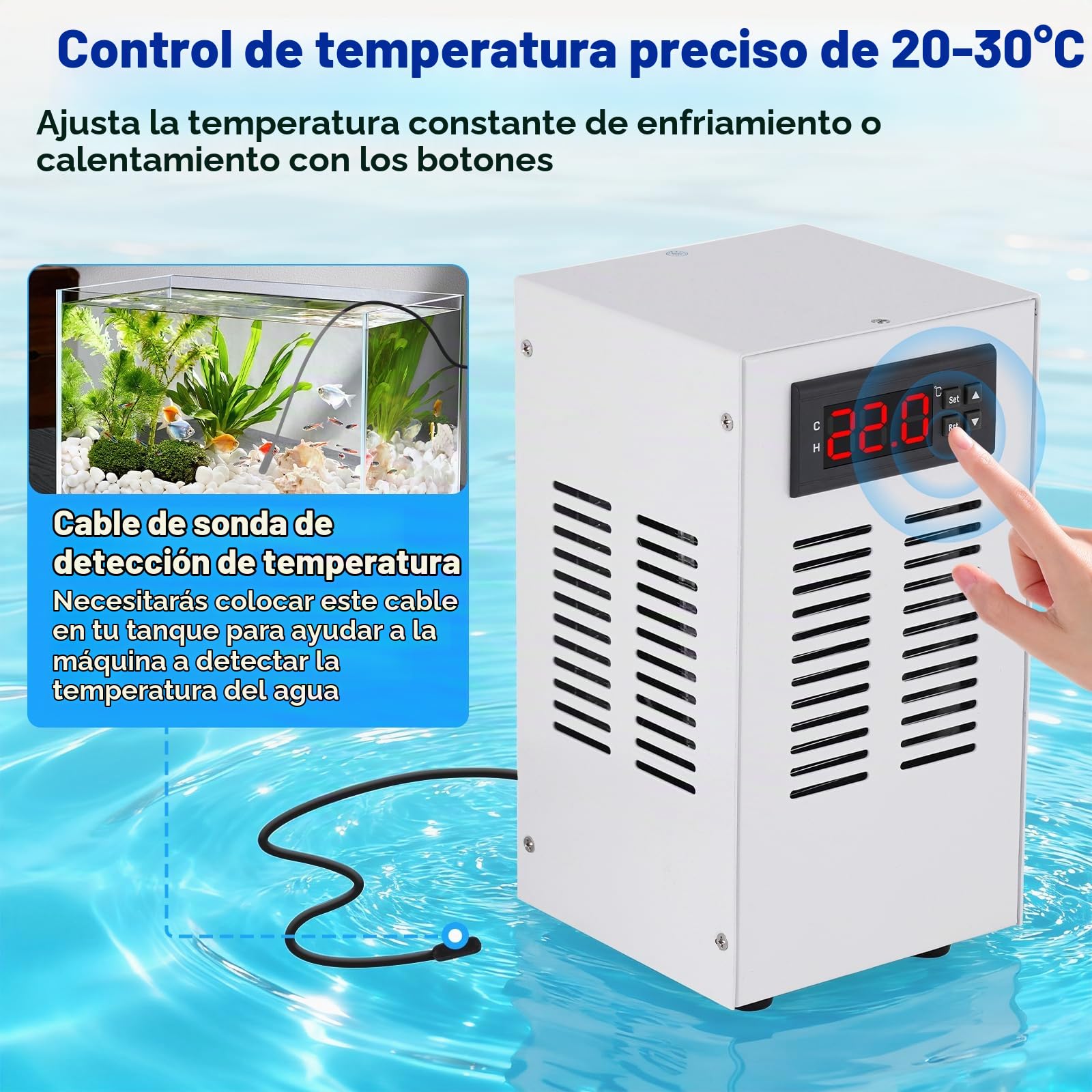 BAOSHISHAN 30L Mini enfriador de acuario 120W Pequeño enfriador de acuario para pecera