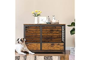 LIANTRAL Dog Kennels for Large Dogs: 39” Wooden Heavy Duty Crate Furniture