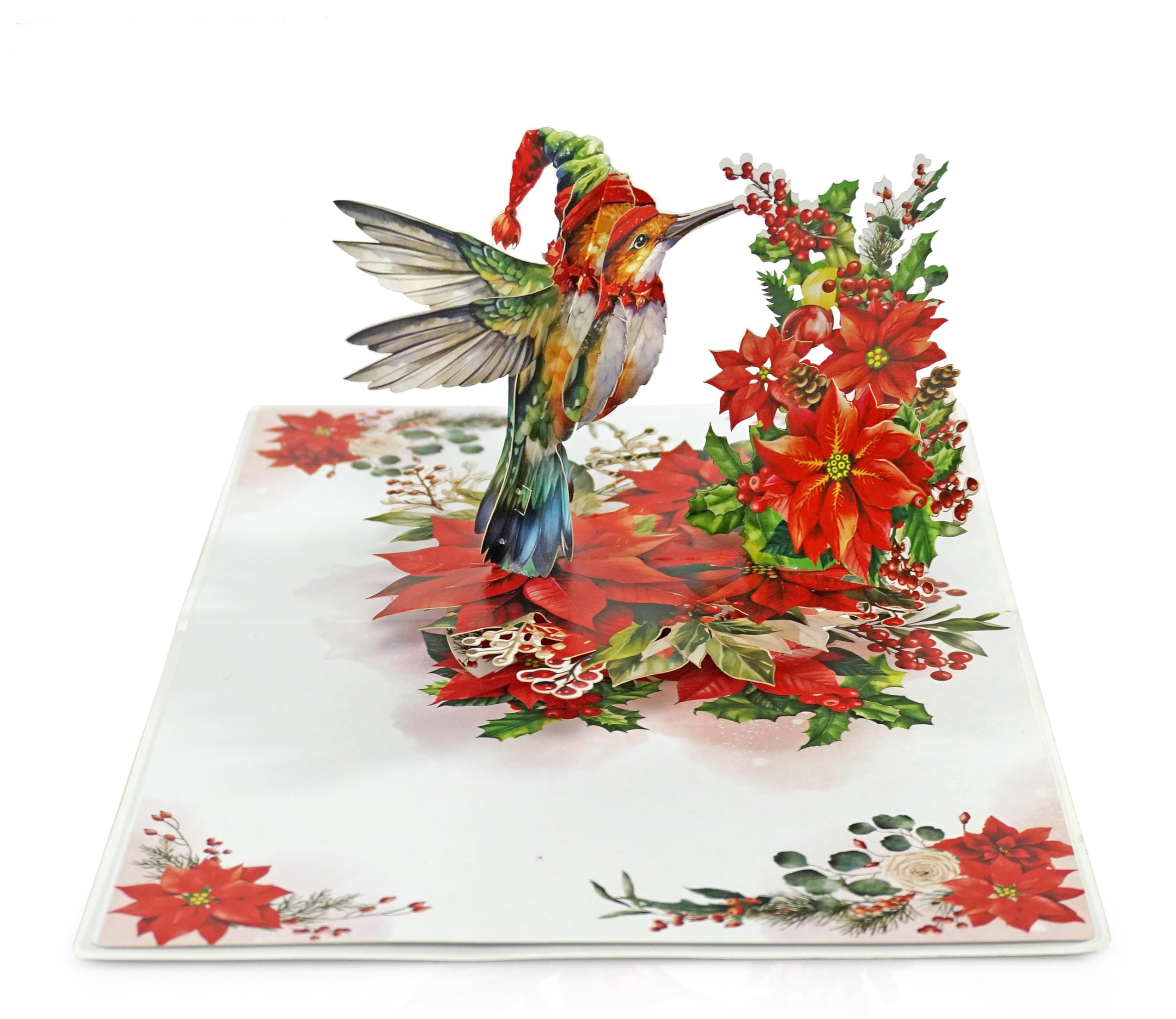 CUTPOPUP Hummingbird Merry Christmas Cards 2025, Pop Up Christmas Cards w Envelope, 3D Xmas Card - Image 4