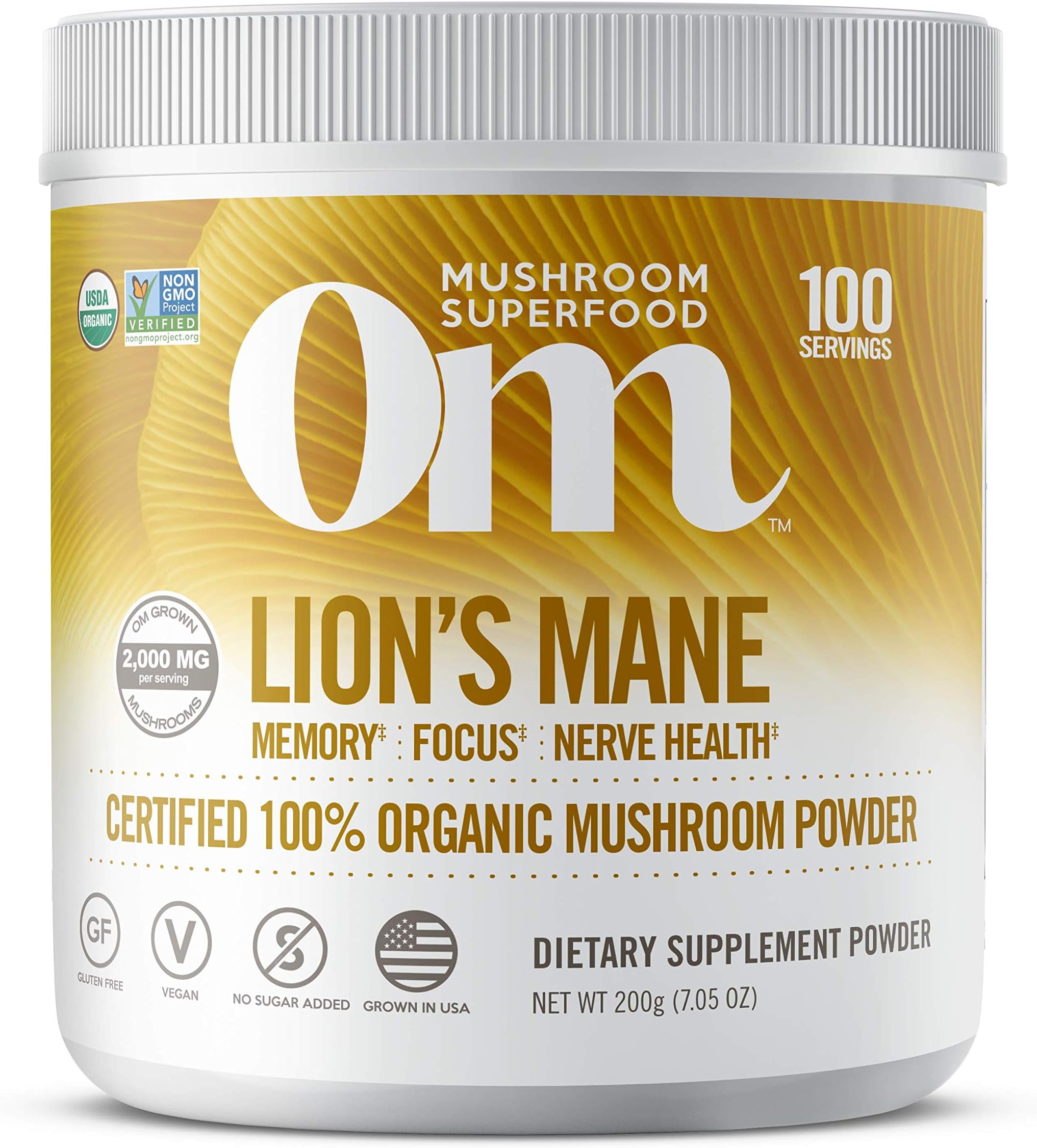 Om Organic Mushroom Nutrition Lion's Mane Memory, Focus