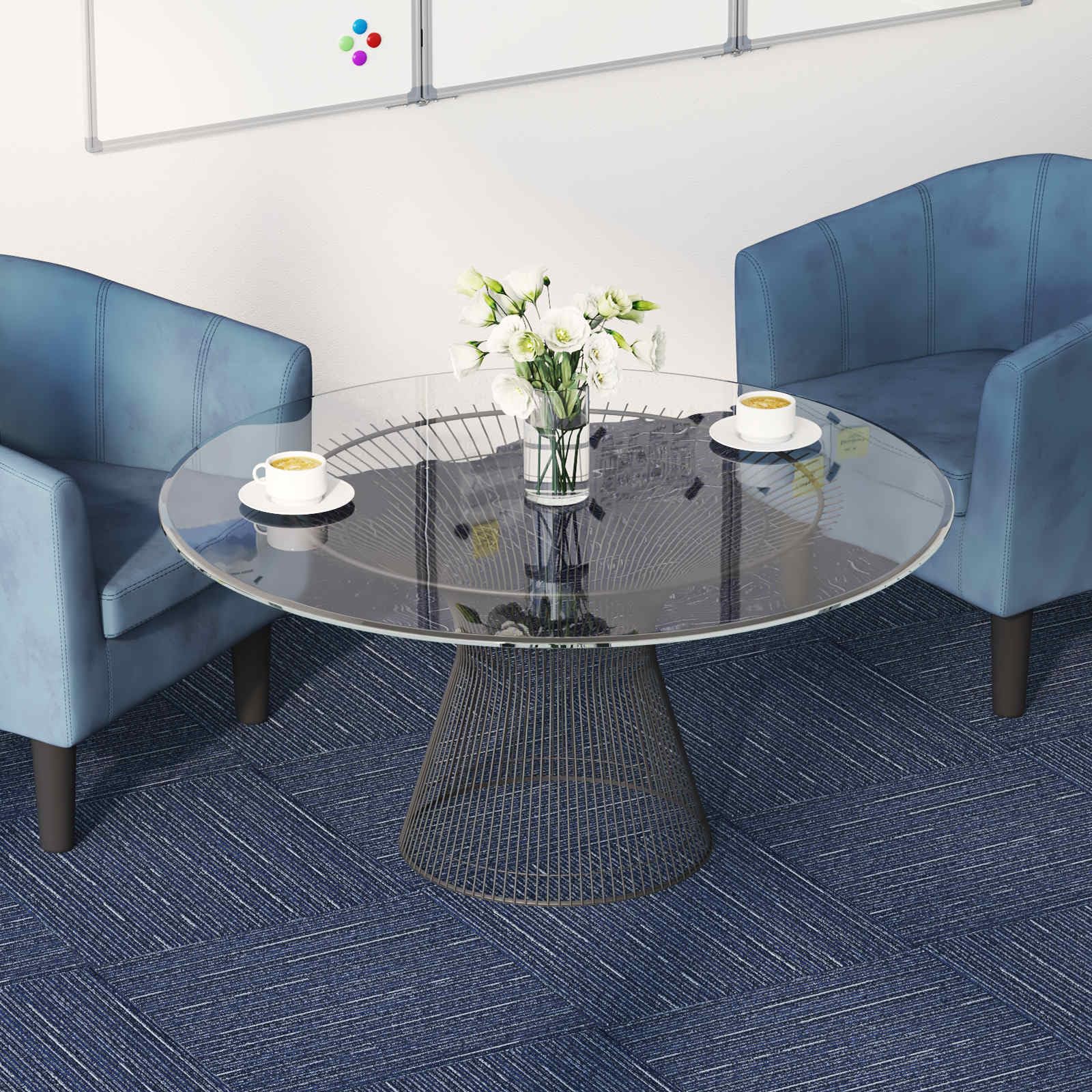 vidaXL Teppichfliese Gestreift Blau 50 x 50 cm 36 stk. PP und Bitumen