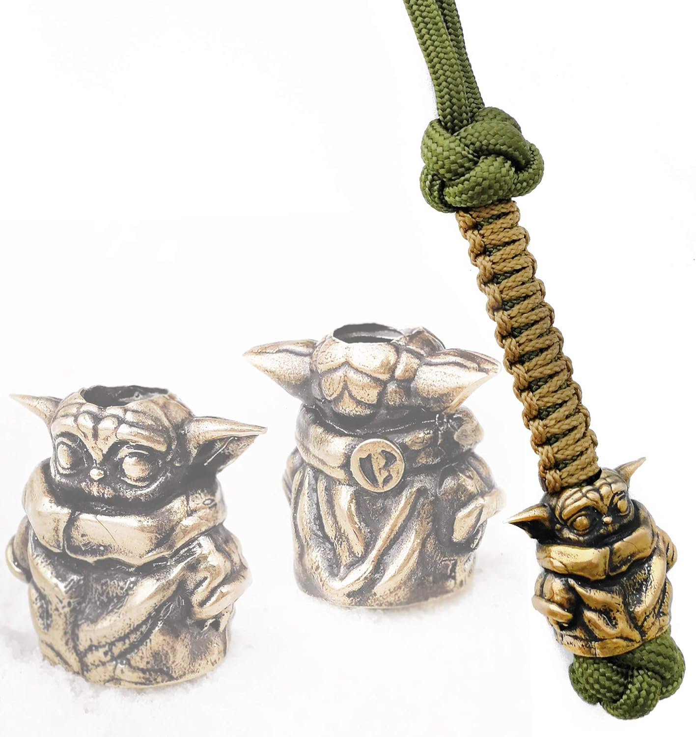 CooB EDC Paracord Knife Lanyard with Metal Hand-Casted Paracord Bead Beads, Charm, Pendant Movie Heroes Collection. Custom Paracords Lanyards (Bronze)