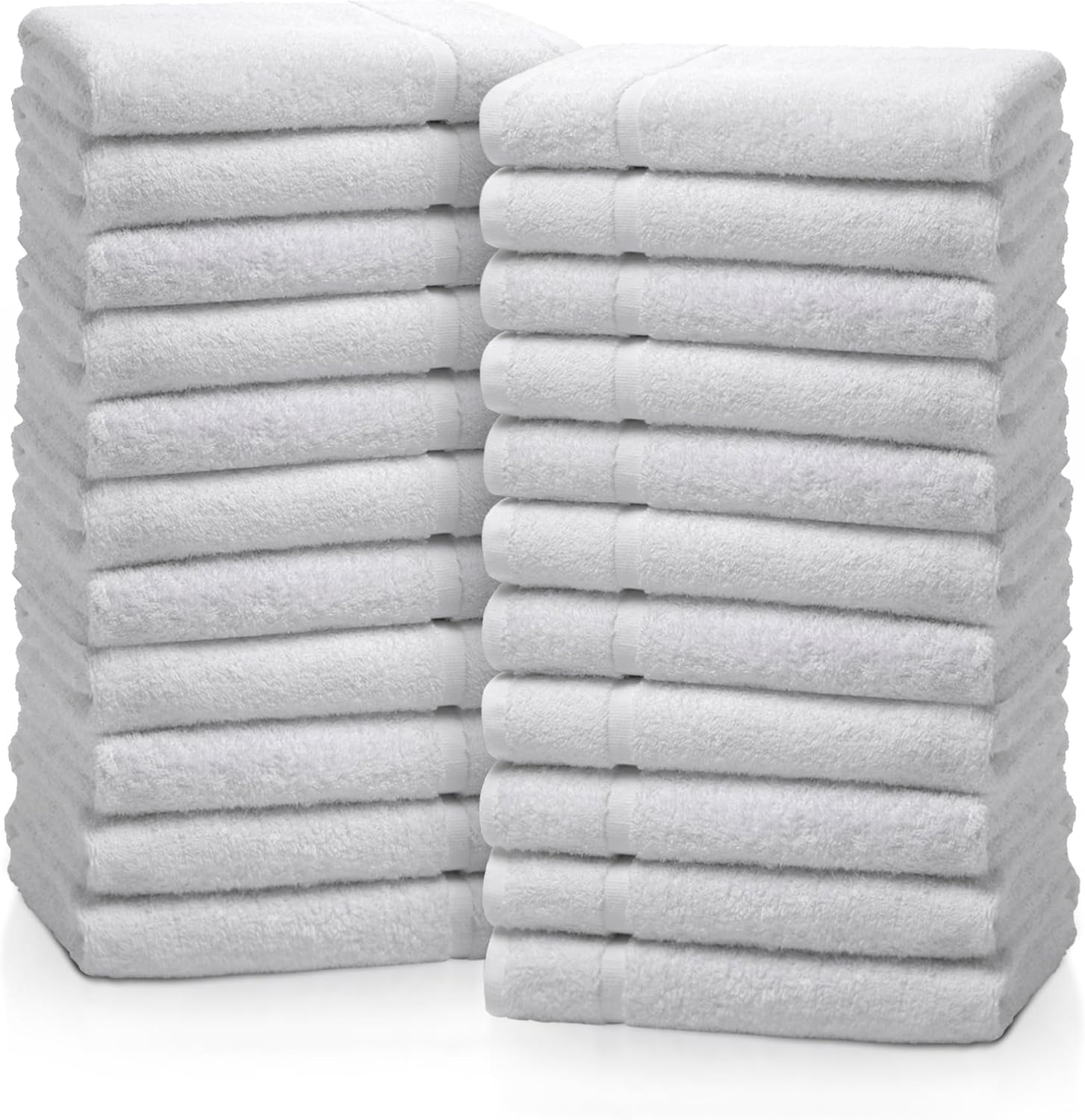 Avalon Towels 24 Pack White Hand Towels 100 Cotton Spa Towels 16x27 inches Highly